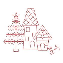 Redwork Country Home 07(Sm) machine embroidery designs