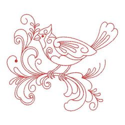Redwork Rosemaling Bird 01(Sm) machine embroidery designs