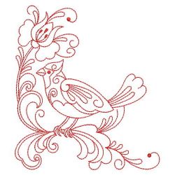 Redwork Rosemaling Bird 02(Sm) machine embroidery designs