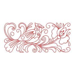 Redwork Rosemaling Bird 03(Md) machine embroidery designs