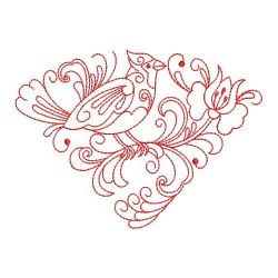 Redwork Rosemaling Bird 04(Sm) machine embroidery designs