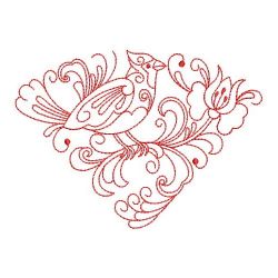 Redwork Rosemaling Bird 04(Sm)