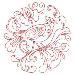 Redwork Rosemaling Bird 07(Lg) machine embroidery designs