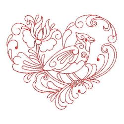 Redwork Rosemaling Bird 09(Sm) machine embroidery designs