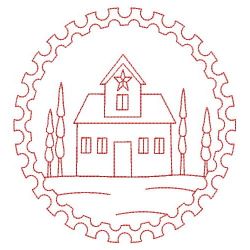 Redwork Primitive Home(Lg) machine embroidery designs