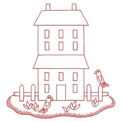 Redwork Primitive Home 02(Lg) machine embroidery designs