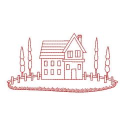 Redwork Primitive Home 05(Lg)