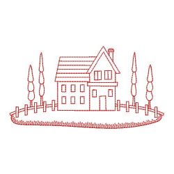 Redwork Primitive Home 05(Md) machine embroidery designs