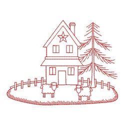 Redwork Primitive Home 08(Lg) machine embroidery designs