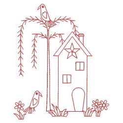 Redwork Primitive Home 09(Sm) machine embroidery designs