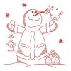 Redwork Winter Snowman 06(Md)