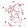 Redwork Winter Snowman 08(Lg)