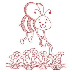 Redwork Spring Bee 01(Md) machine embroidery designs
