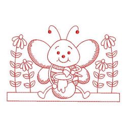 Redwork Spring Bee 02(Md) machine embroidery designs