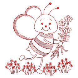 Redwork Spring Bee 03(Md) machine embroidery designs