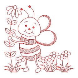 Redwork Spring Bee 11(Sm) machine embroidery designs