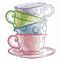 Sketched Tea Time 08 machine embroidery designs