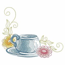 Sketched Tea Time 09 machine embroidery designs