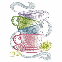 Sketched Tea Time 10 machine embroidery designs