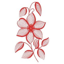 Redwork Rippled Flowers(Lg) machine embroidery designs