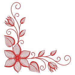 Redwork Rippled Flowers 04(Lg) machine embroidery designs