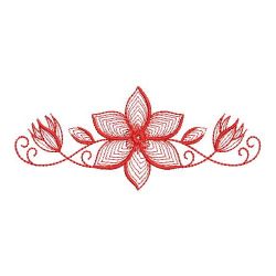 Redwork Rippled Flowers 05(Lg) machine embroidery designs
