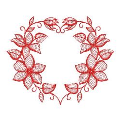 Redwork Rippled Flowers 07(Sm)