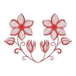 Redwork Rippled Flowers 08(Md) machine embroidery designs