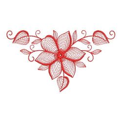 Redwork Rippled Flowers 10(Sm)