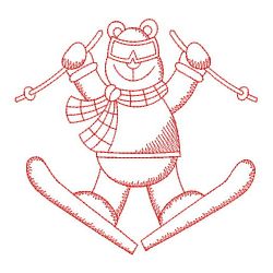 Redwork Sport Bear(Md) machine embroidery designs