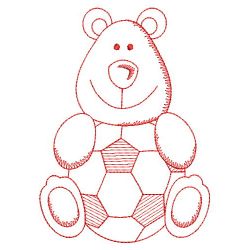 Redwork Sport Bear 02(Md) machine embroidery designs