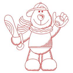 Redwork Sport Bear 04(Lg) machine embroidery designs