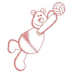 Redwork Sport Bear 06(Sm) machine embroidery designs