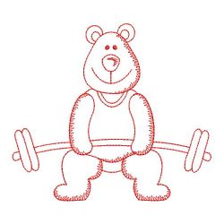 Redwork Sport Bear 08(Md) machine embroidery designs