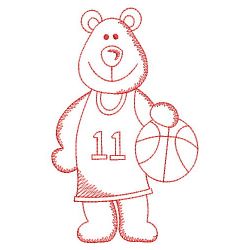 Redwork Sport Bear 09(Lg)