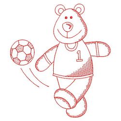 Redwork Sport Bear 10(Lg) machine embroidery designs