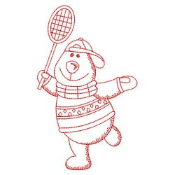 Redwork Sport Bear 11(Md) machine embroidery designs