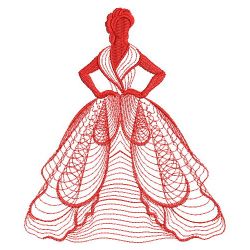 Redwork Rippled Victorian Lady 02(Lg) machine embroidery designs
