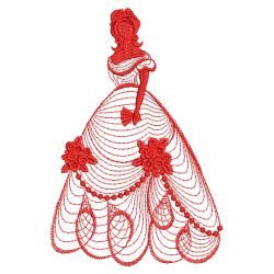 Redwork Rippled Victorian Lady 03(Lg) machine embroidery designs