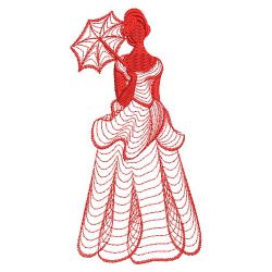 Redwork Rippled Victorian Lady 06(Md)