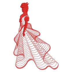 Redwork Rippled Victorian Lady 09(Lg) machine embroidery designs