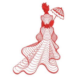 Redwork Rippled Victorian Lady 10(Md) machine embroidery designs
