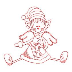 Redwork Christmas Girl 01(Md) machine embroidery designs