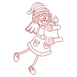 Redwork Christmas Girl 02(Md) machine embroidery designs
