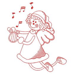 Redwork Christmas Girl 03(Md) machine embroidery designs