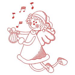 Redwork Christmas Girl 03(Lg) machine embroidery designs