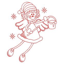 Redwork Christmas Girl 04(Md) machine embroidery designs