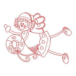 Redwork Christmas Girl 06(Md) machine embroidery designs