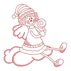 Redwork Christmas Girl 07(Lg) machine embroidery designs