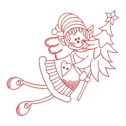 Redwork Christmas Girl 09(Md) machine embroidery designs